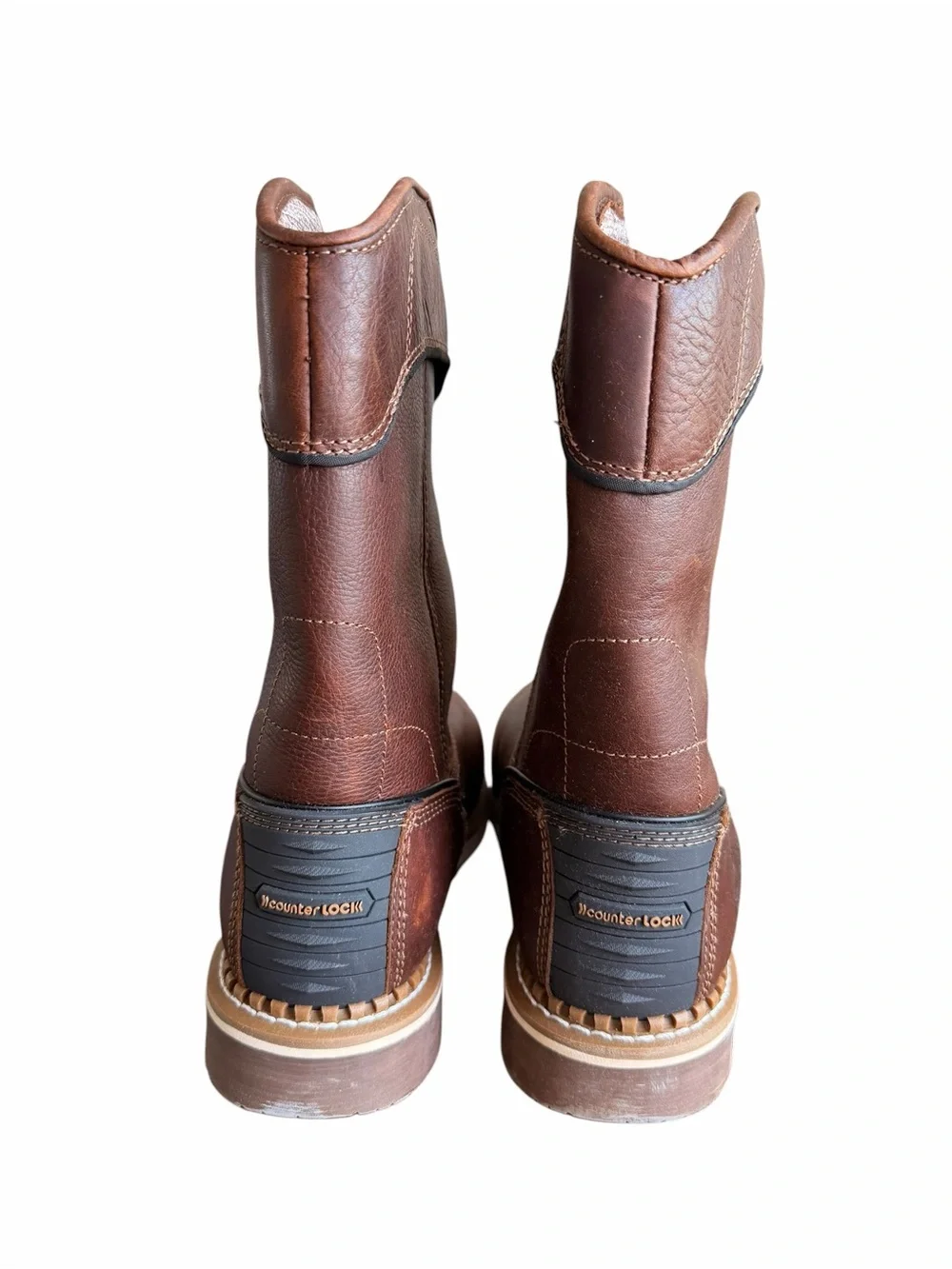 Georgia Boot Brown Waterproof Wedge Pull-On Work Boot